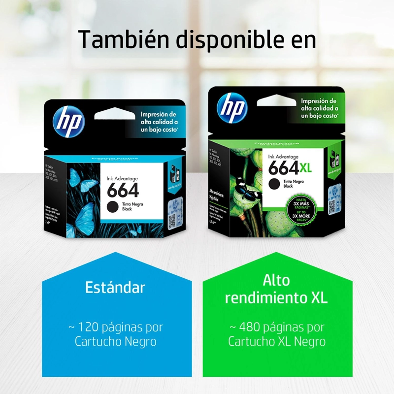 CARTUCHO DE TINTA HP 664 NEGRA - 3