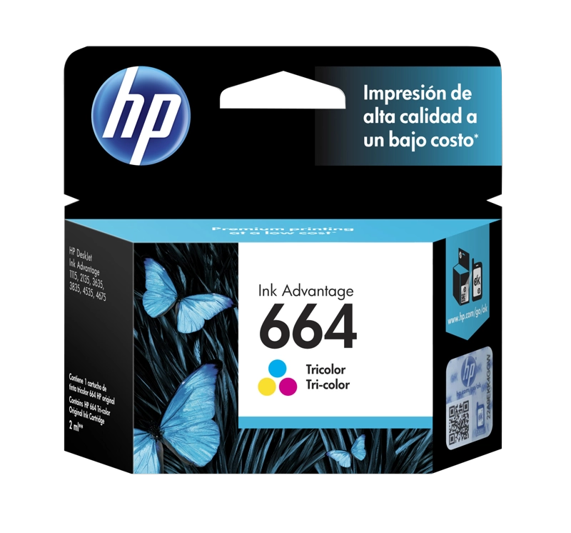 CARTUCHO DE TINTA HP 664 TRICOLOR - 1