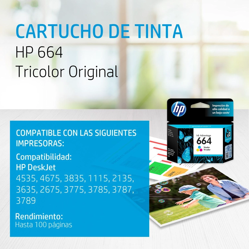 CARTUCHO DE TINTA HP 664 TRICOLOR - 3