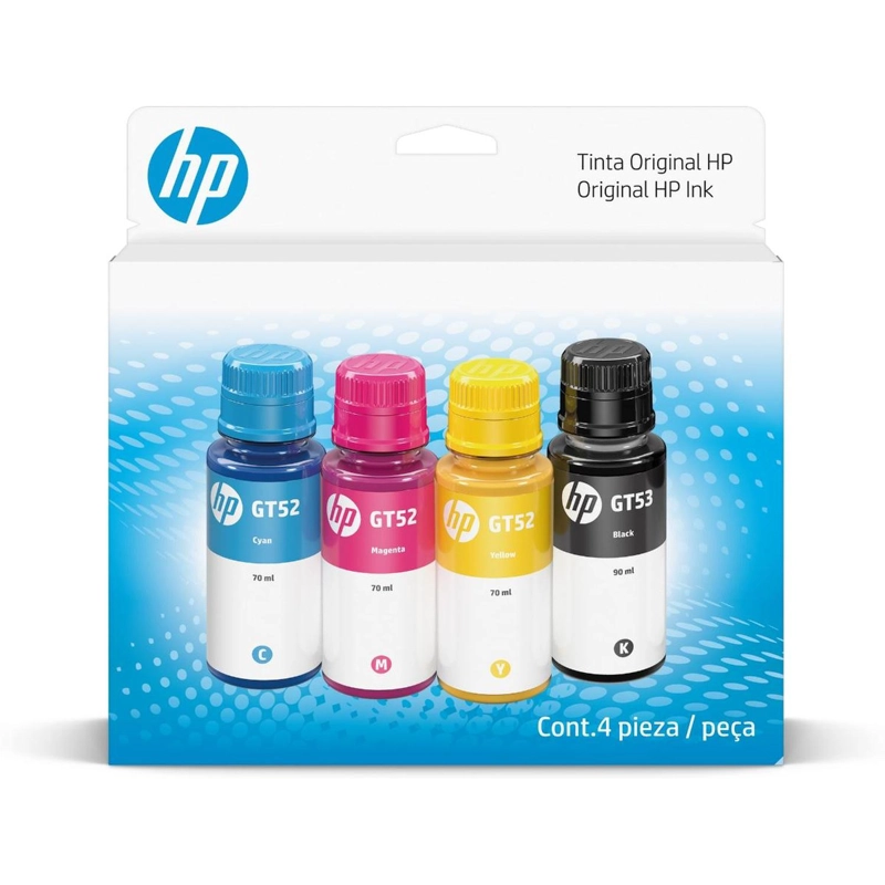 PACK DE 4 DE TINTAS HP GT53/GT52 CIAN/MAGENTA/AMARILLO - 1