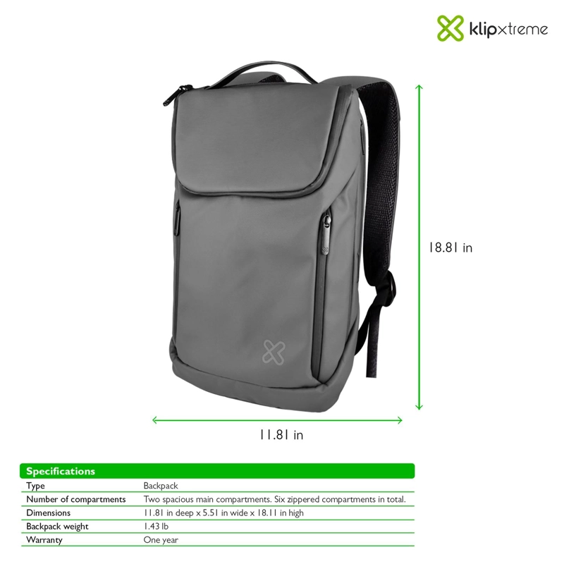 KX BKPK PORTATIL KNB-905GR 15.6 PUERTOS USB NEGROS WTR REPELENTE - 6