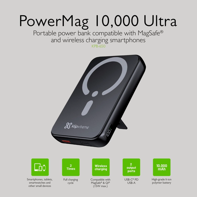 KLIPXTREME POWERBANK PANTALLA MAGNE TICA WLSS CHARG 10.000MAH - 9