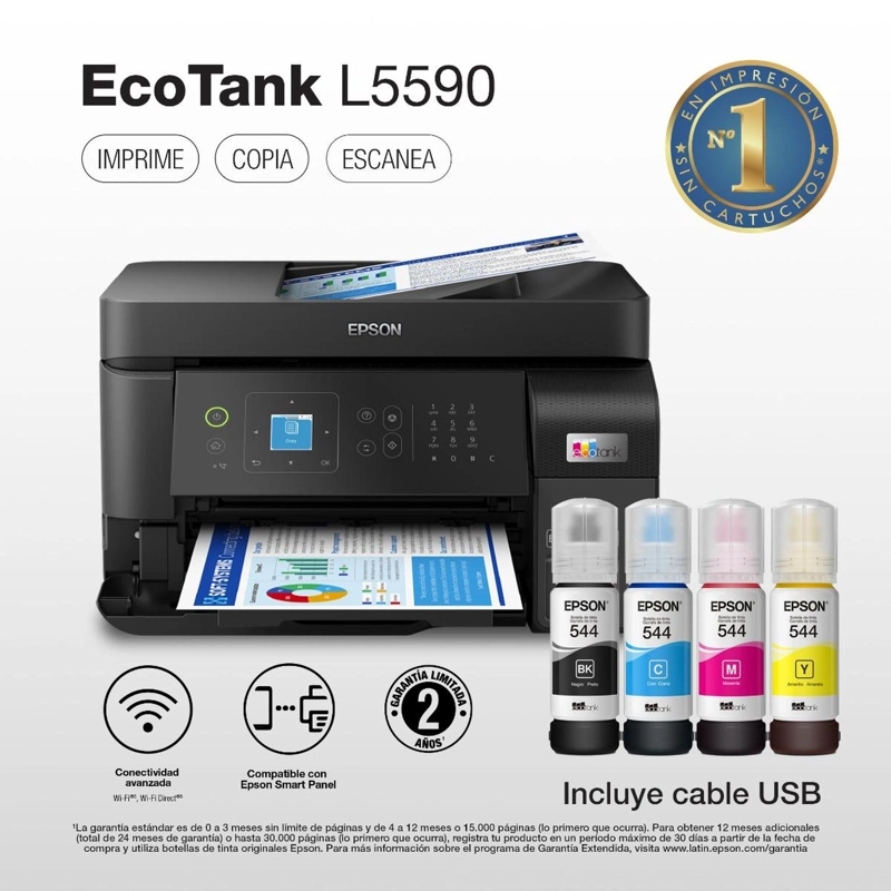 IMPRESORA EPSON MULTIFUNCIONAL 4 EN 1 ECOTANK L5590 WI-FI - 5