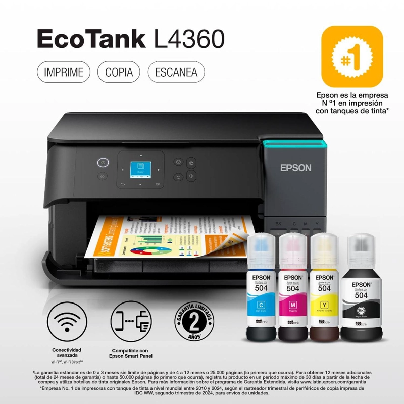 IMPRESORA EPSON MULTIFUNCION 3EN1 ECOTANK L4360 DUPLEX WIFI - 2