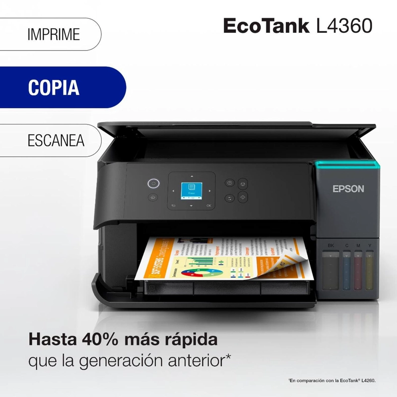 IMPRESORA EPSON MULTIFUNCION 3EN1 ECOTANK L4360 DUPLEX WIFI - 4