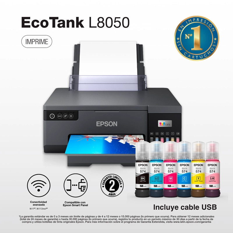 IMPRESORA EPSON ECOTANK L8050 FOTOGRAFICA WI-FI - 2