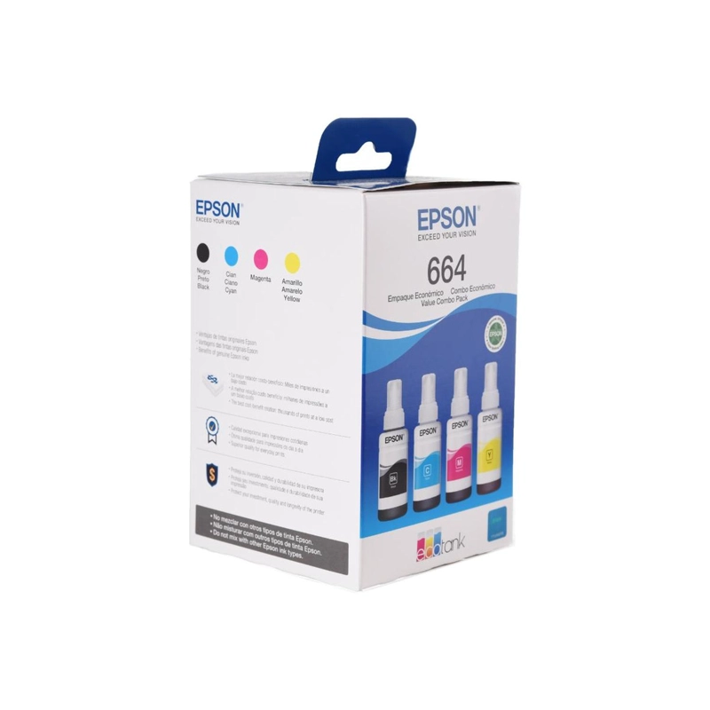 PACK 4 BOTELLAS TINTA EPSON T664 NEGRO/CYAN/MAGENTA/AMARILLA - 2