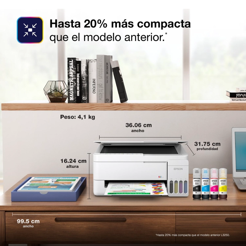 IMPRESORA EPSON ECOTANK WIFI L3352 BLANCO - 8
