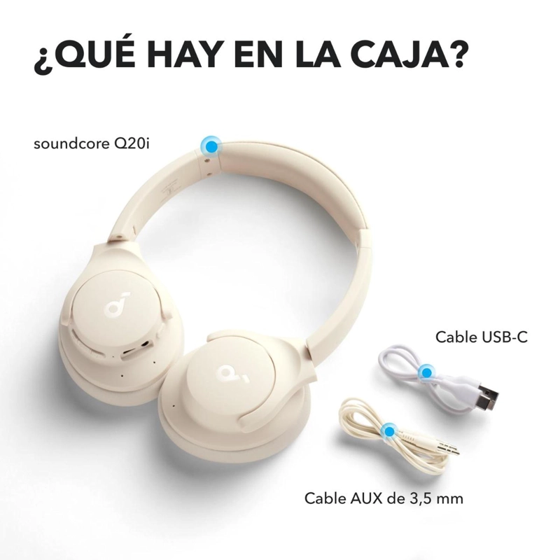 AUDIFONO BT SOUNDCORE Q20I BLANCA - 2