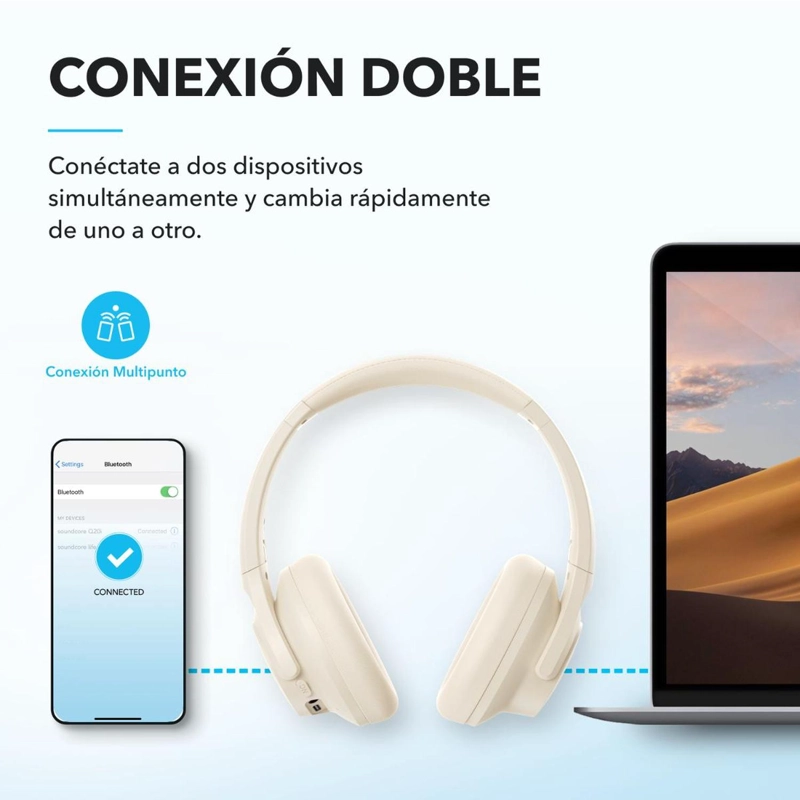 AUDIFONO BT SOUNDCORE Q20I BLANCA - 4