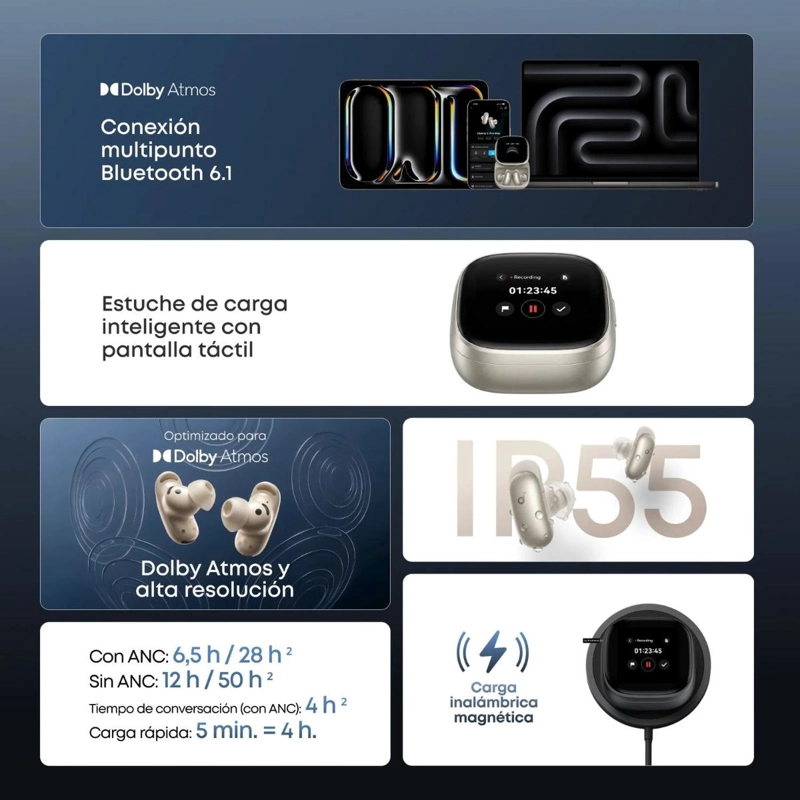 AUDIFONO TWS SOUNDCORE LIBERTY 5 PRO MAX DORADO - 7