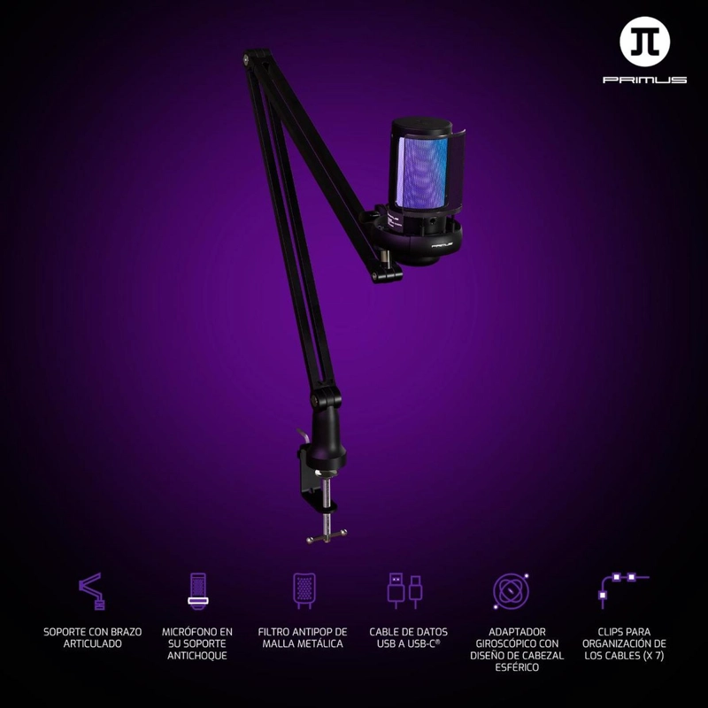 MICROFONO STREAMING PRIMUS KIT CON BRAZO PMI-150KT - 9