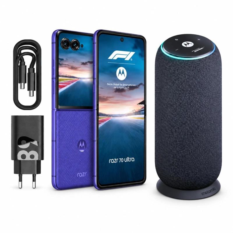 KIT MOTOROLA RAZR 70 ULTRA AZUL 16GB + 1TB + MOTO SOUND FLOW NEGRO - 1