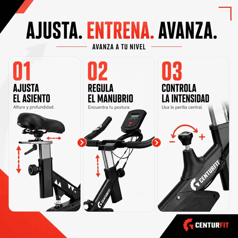 BICICLETA SPINNING 13KG INERCIA BICI ESTATICA  HOME GYM - 5