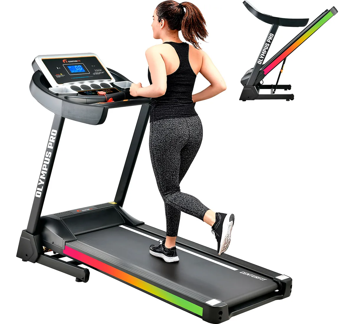Trotadora Centurfit 16 km/h 3HP | Banda 46x123 cm | 15 niveles inclinación | Plegable - 7