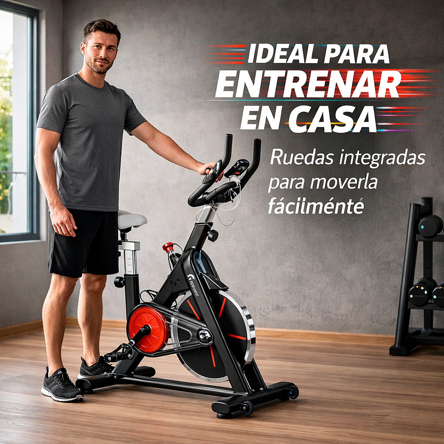 Bicicleta de Spinning CENTURIFIT Resistencia 6kg Estatica Cardio Fit - 3