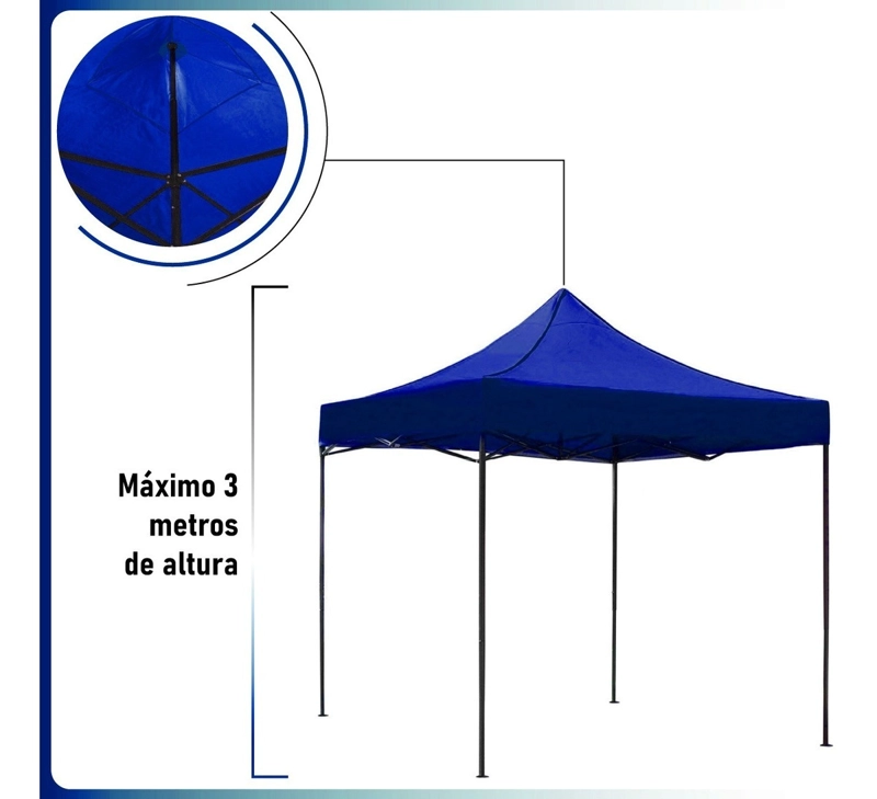 TOLDO JARDIMEX 3X3M PLEGABLE IMPERMEABLE AJUSTABLE ROJO - 2