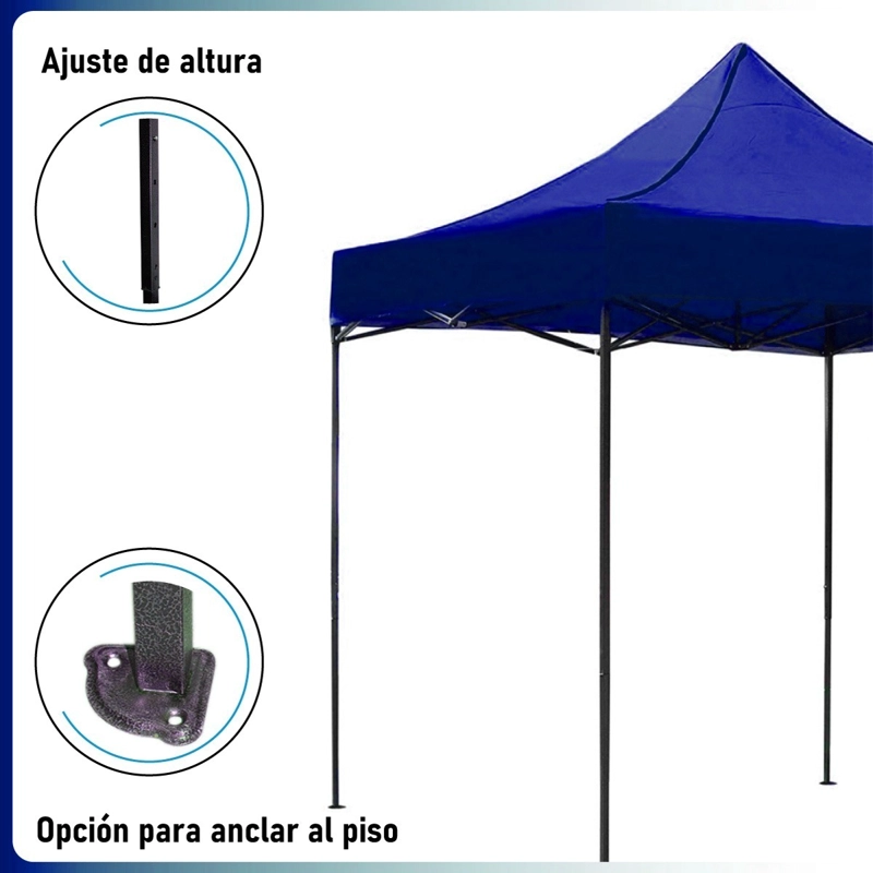 TOLDO JARDIMEX 3X3M PLEGABLE IMPERMEABLE AJUSTABLE ROJO - 3