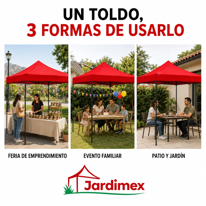 CARPA JARDIMEX 3 X 3 PLEGABLE LONA IMPERMEABLE PARA JARDIN - 6