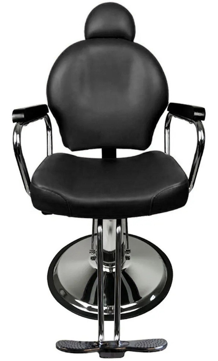SILLON RECLINABLE NANOFORT 1 CUERPO ACERO NEGRO BARBERIA SALON ESTETICA - 1