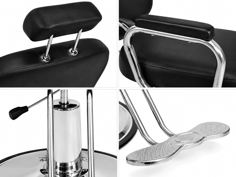 SILLON RECLINABLE NANOFORT 1 CUERPO ACERO NEGRO BARBERIA SALON ESTETICA - 7