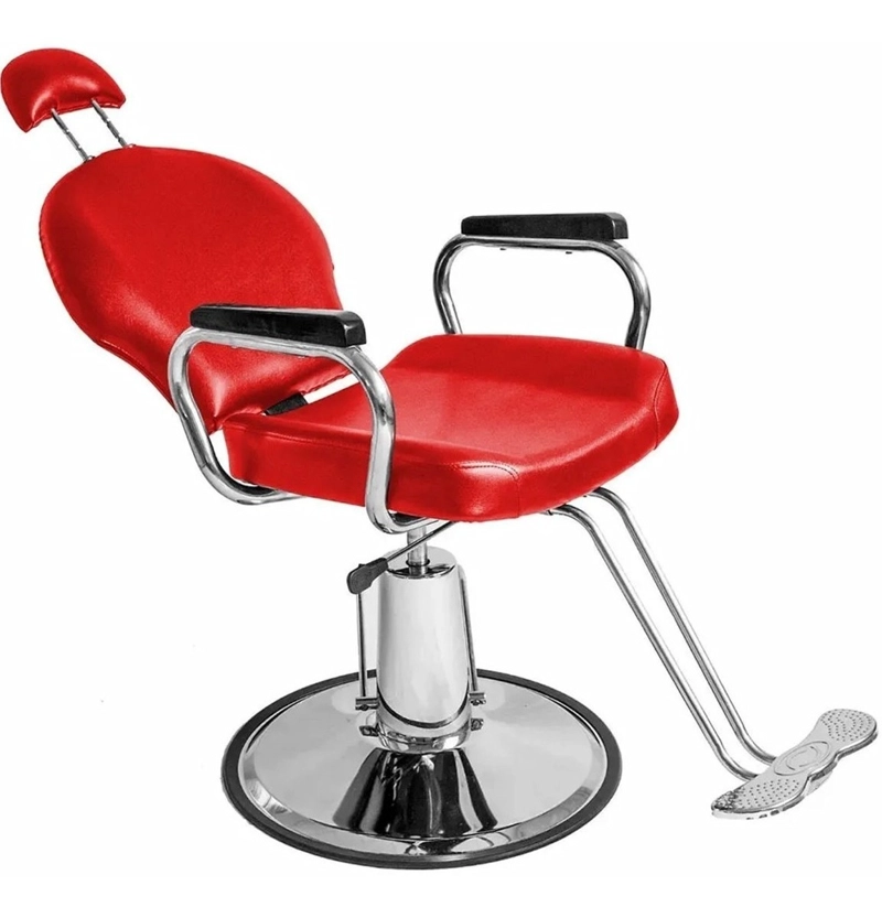 SILLA NANOFORT 1 CUERPO ACERO ROJO RECLINABLE BARBERO HIDRAULICA - 2
