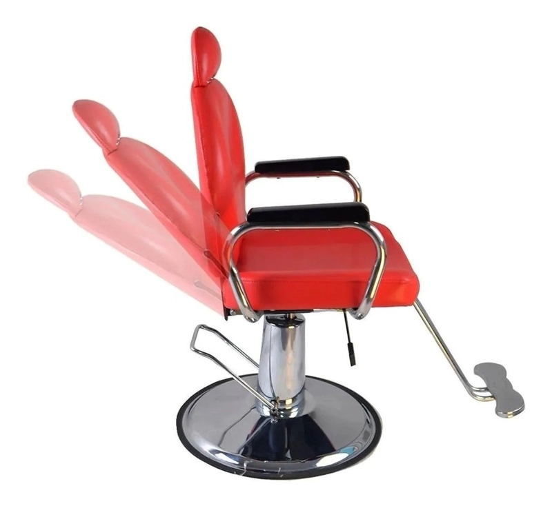 SILLA NANOFORT 1 CUERPO ACERO ROJO RECLINABLE BARBERO HIDRAULICA - 4
