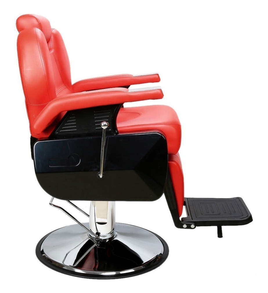 SILLON NANOFORT MKZ-SILLONBARBEROJO 1 CUERPO ACERO ROJO NEUMATICO BARBERIA - 3