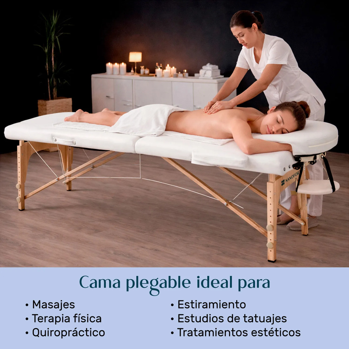 CAMILLA MASAJE NANOFORT 3 CUERPOS BLANCO MADERA - 5