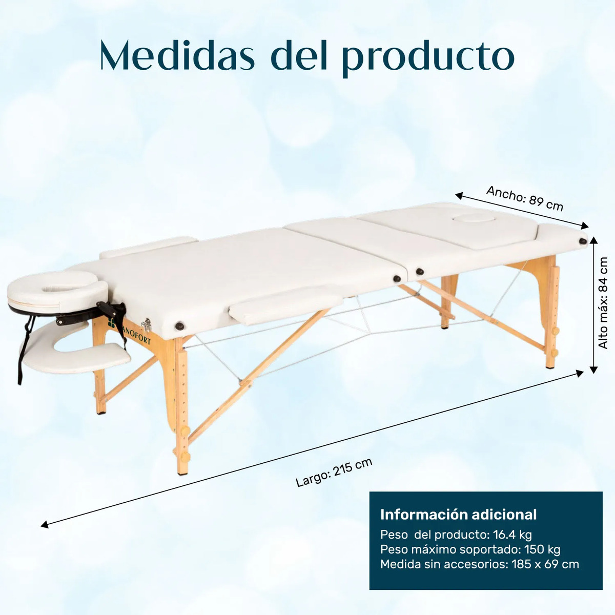 CAMILLA MASAJE NANOFORT 3 CUERPOS BLANCO MADERA - 8