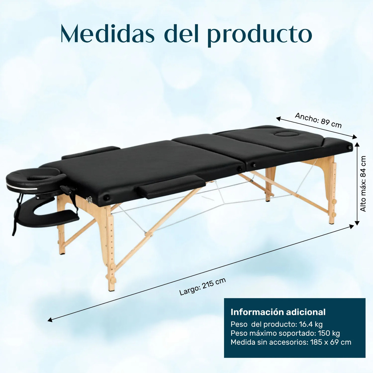 CAMILLA MASAJE NANOFORT 3 CUERPOS NEGRO MADERA - 8