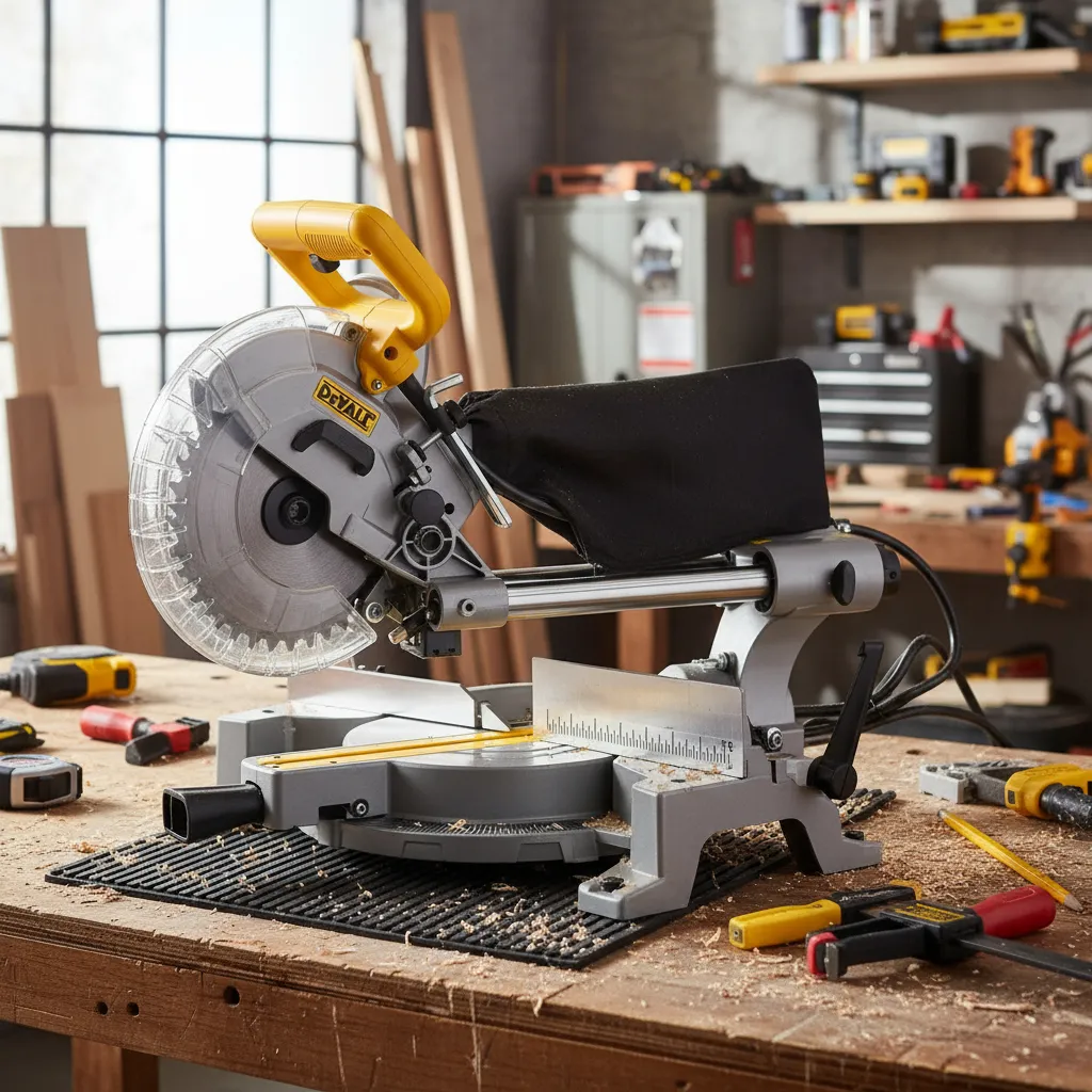 Sierra Ingletadora Telescópica 10" · 1800W con guía láser - 7