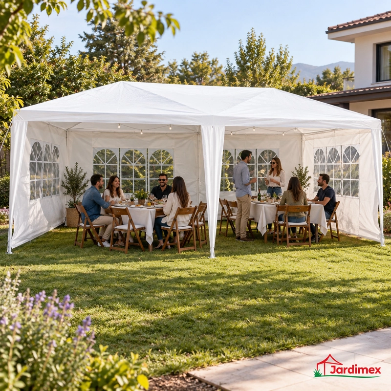 TOLDO PLEGABLE JARDIMEX 3X6 PARA EVENTOS BLANCO CON PAREDES - 3