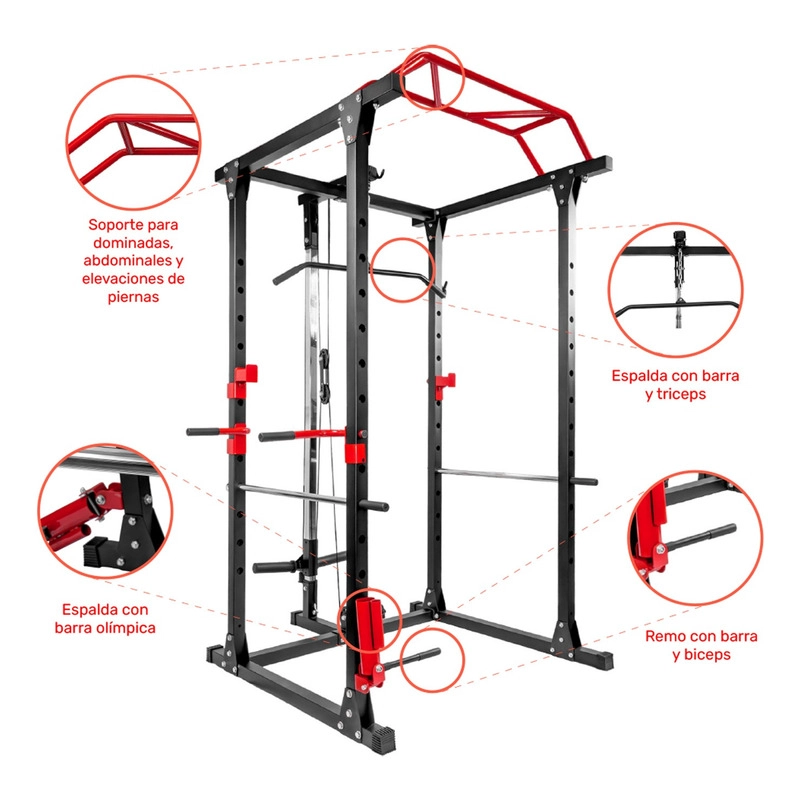 POWER RACK CENTURFIT MULTIFUNCIONAL TREN SUPERIOR 9 RUTINAS - 2