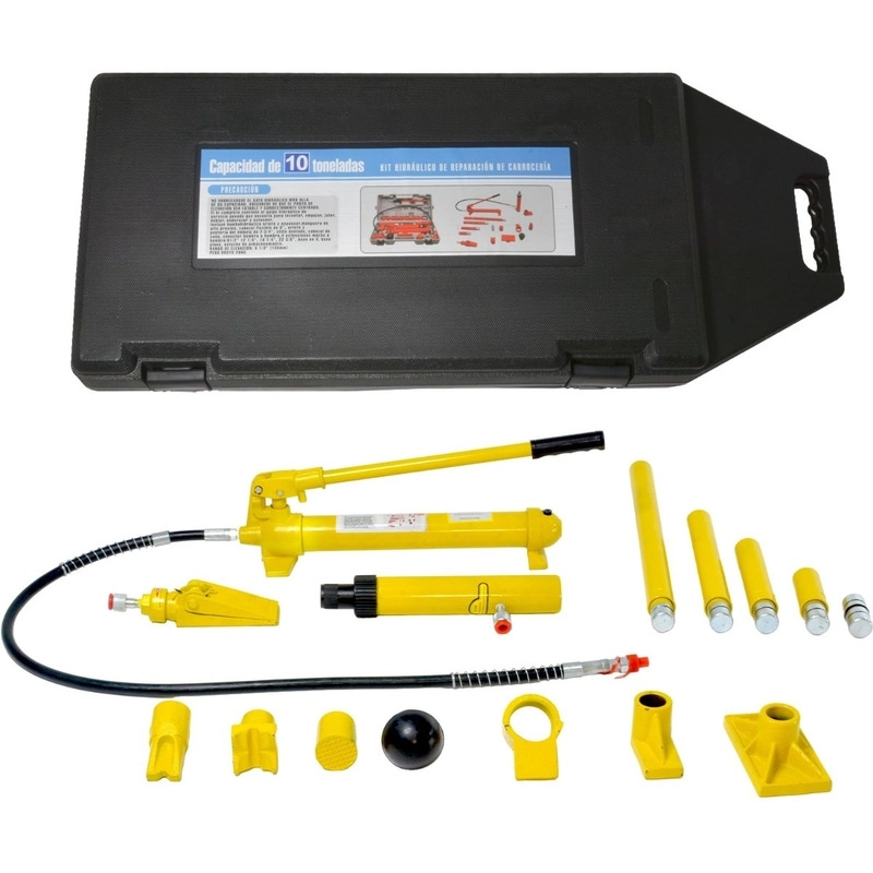 Porto Power Hidraulico 10 Toneladas Maxima Extencion 144Cm Prensa Gato Hidraulico Estuche Movil - 5
