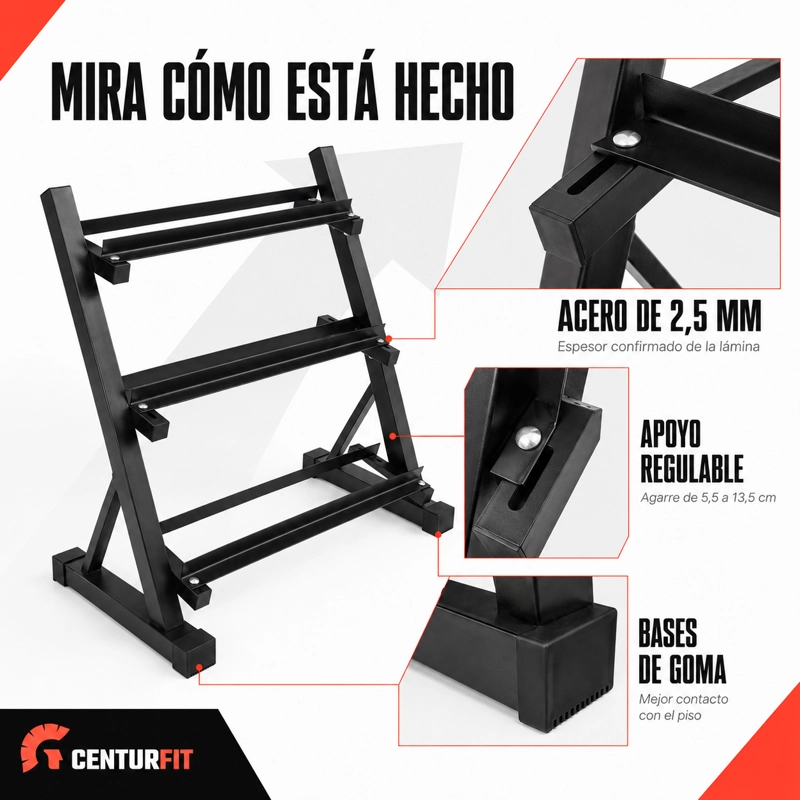 RACK MARCY 3 TIER METAL STEEL HOME WORKOUT GYM DUMBBELL WEIGHT RACK STORAGE STAND - 5