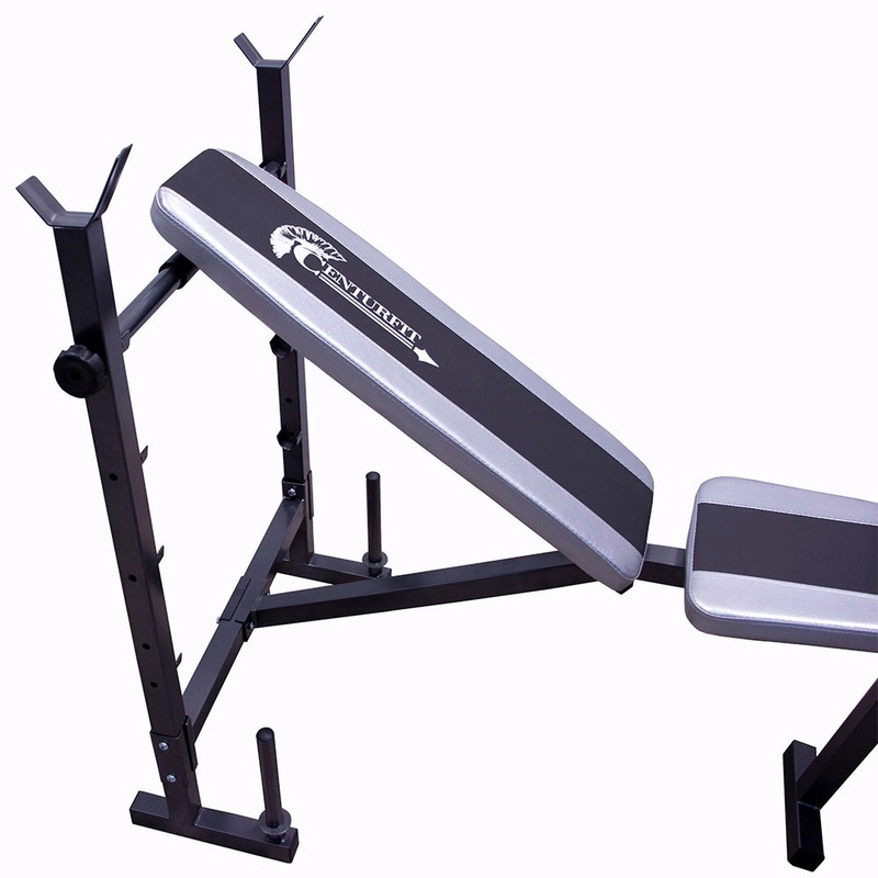 BANCO MULTIFUNCIONAL 5 EN 1 CENTURFIT GYM PECHO BICEP PESAS - 8