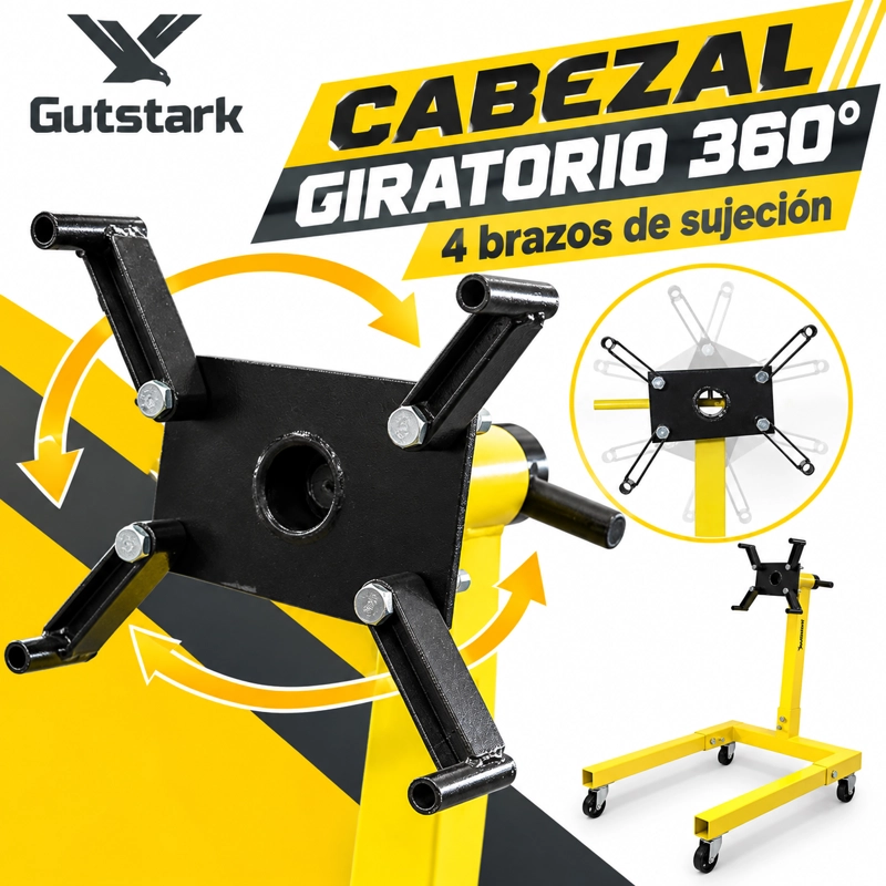 SOPORTE PARA MOTOR INDUSTRIAL GUTSTARK 500KG CABEZA GIRATORIA 360° - 3