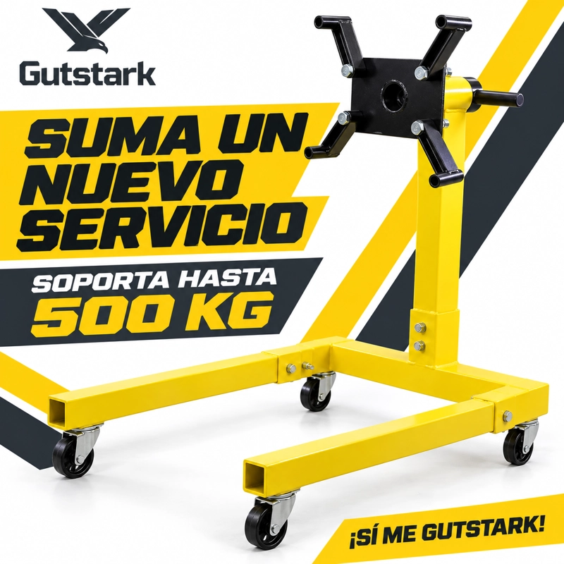 SOPORTE PARA MOTOR INDUSTRIAL GUTSTARK 500KG CABEZA GIRATORIA 360° - 4