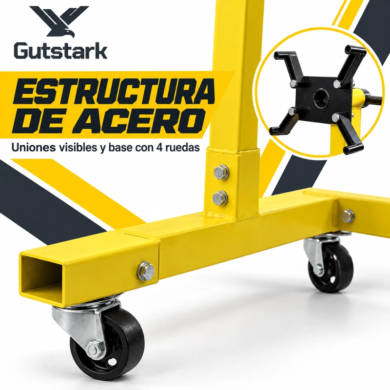 SOPORTE PARA MOTOR INDUSTRIAL GUTSTARK 500KG CABEZA GIRATORIA 360° - 5