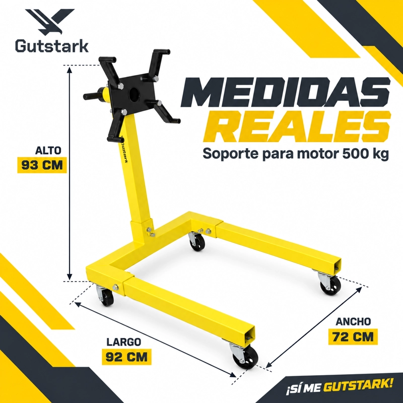 SOPORTE PARA MOTOR INDUSTRIAL GUTSTARK 500KG CABEZA GIRATORIA 360° - 6