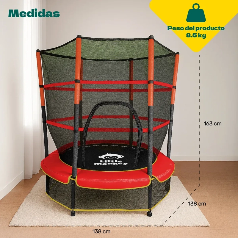 TRAMPOLIN LITTLE MONKEY CAMA ELASTICA 1.4M USO RUDO NIÑOS - 6