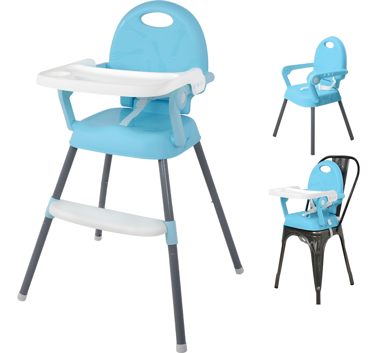 SILLA DE COMER LITTLE MONKEY 3 EN 1 PLEGABLE PARA BEBE  HASTA 25KG BPA FREE - 1