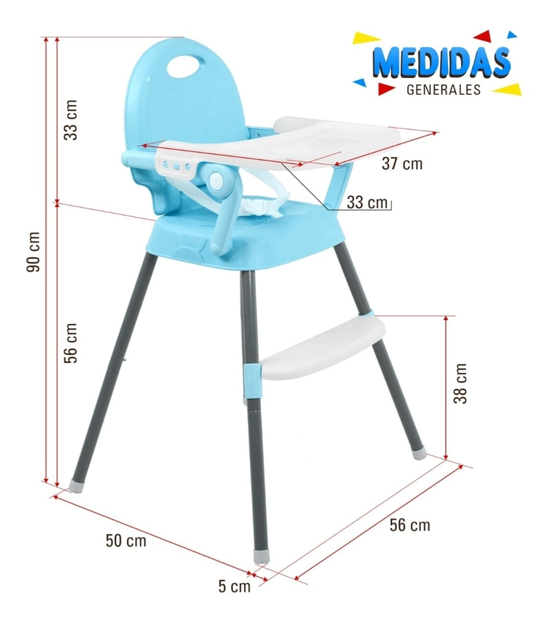 SILLA DE COMER LITTLE MONKEY 3 EN 1 PLEGABLE PARA BEBE  HASTA 25KG BPA FREE - 4