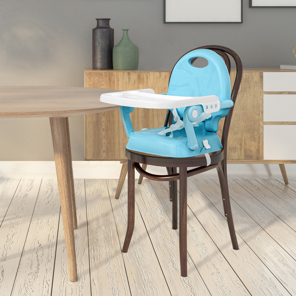 SILLA DE COMER LITTLE MONKEY 3 EN 1 PLEGABLE PARA BEBE  HASTA 25KG BPA FREE - 6