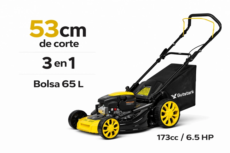 Podadora Cesped Gasolina 53cm de Corte  3en1 en 7 Velocidades 6.5hp 170cc Color Amarillo - 2