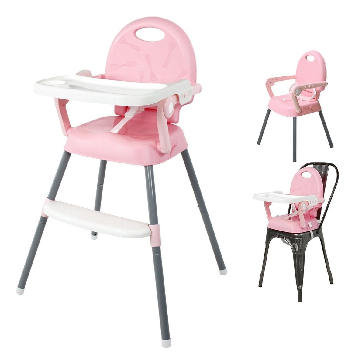 SILLA DE COMER LITTLE MONKEY 3 EN 1 PLEGABLE PARA BEBE  HASTA 25KG BPA FREE - 1