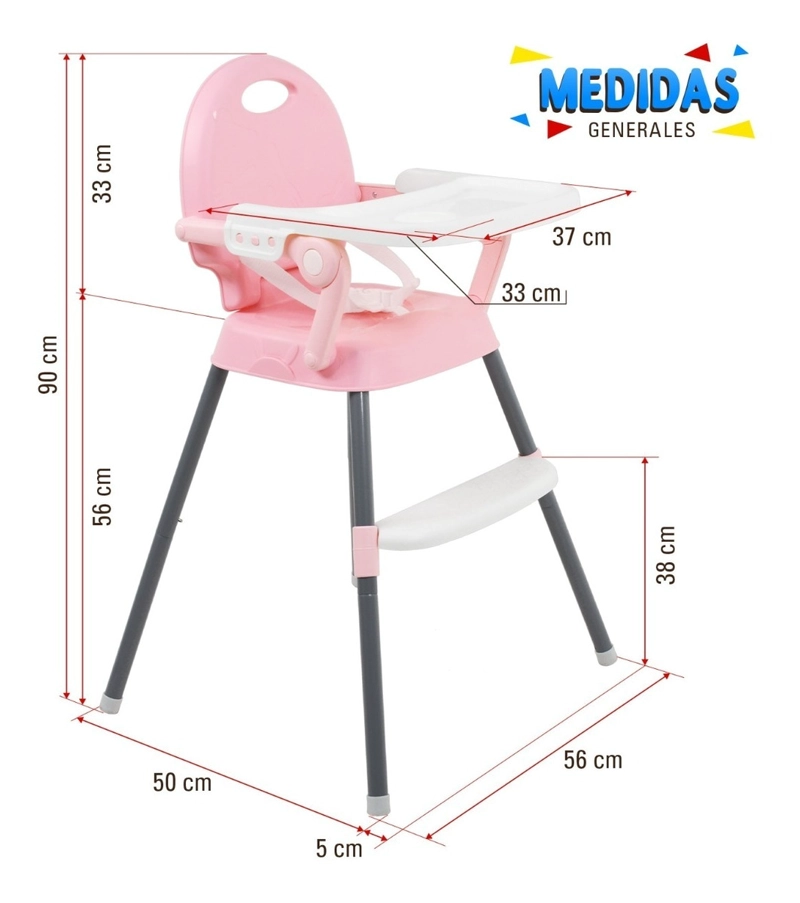 SILLA DE COMER LITTLE MONKEY 3 EN 1 PLEGABLE PARA BEBE  HASTA 25KG BPA FREE - 8