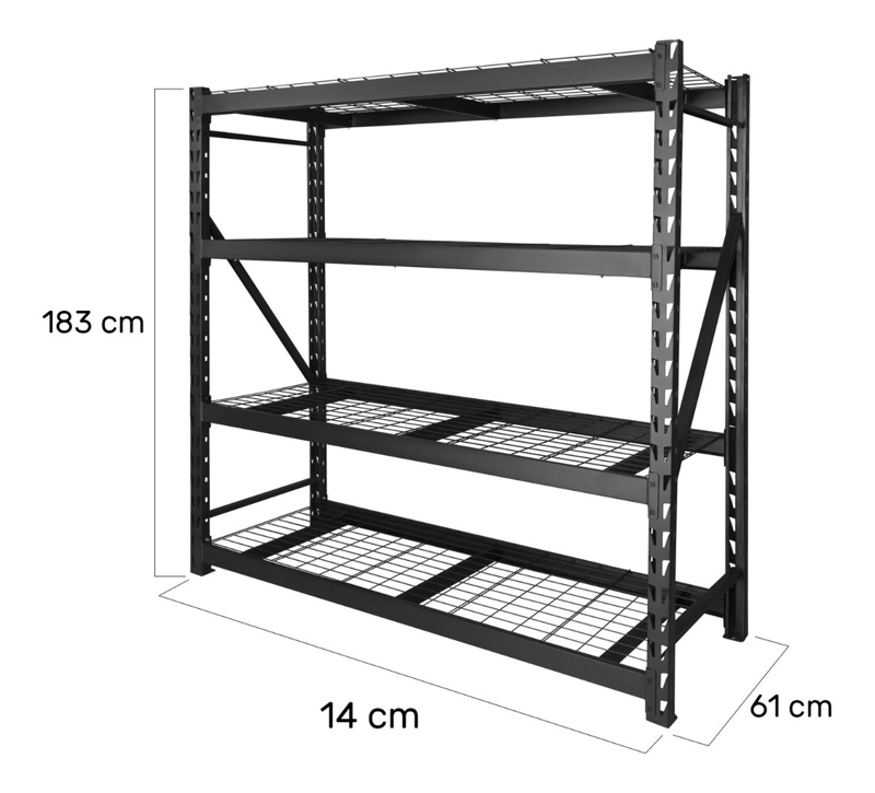 ESTANTE METALICO RACK GUTSTARK 183X183X61CM ESTANTERIA SOPORTA 2 TON - 4