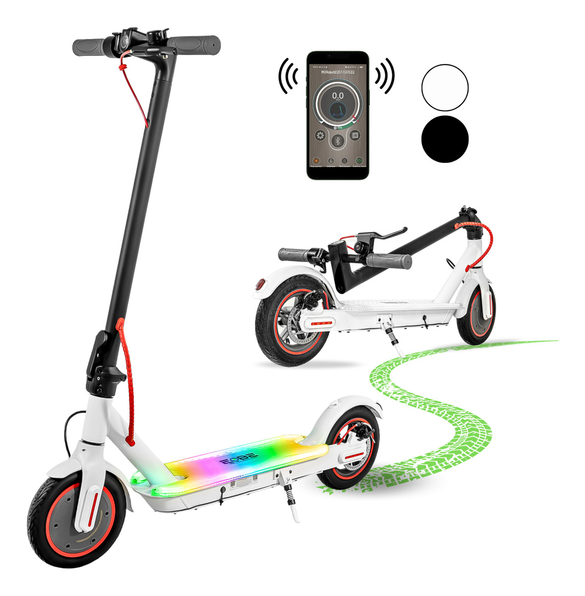 SCOOTER ELE CTRICO CENTURFIT PLEGABLE 32KM LED 120KG PATIN - 1